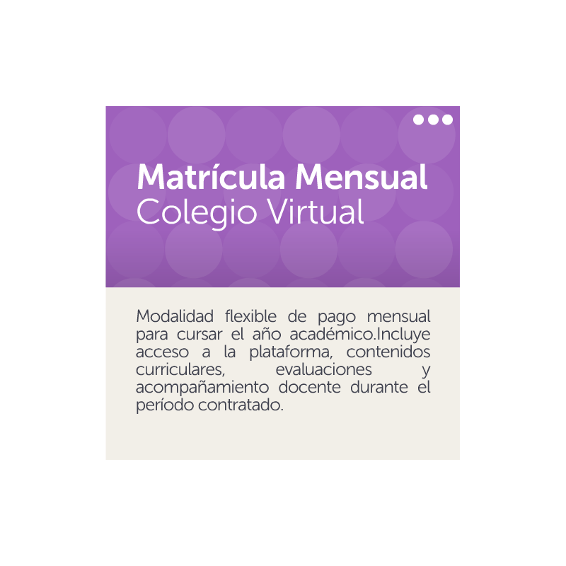 Matricula Mensual Colegio Virtual
